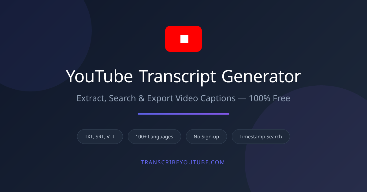 Free YouTube Tools — Transcripts, Subtitles, Converters